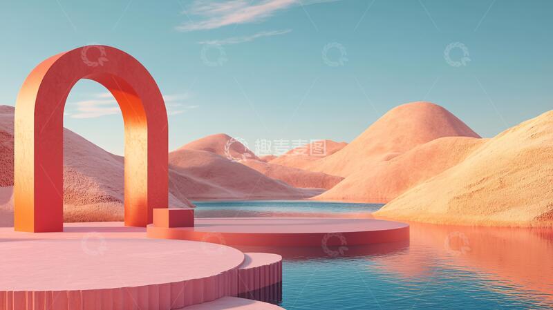 高清大图下载【趣麦麦图】简约秀场拱门场景风景