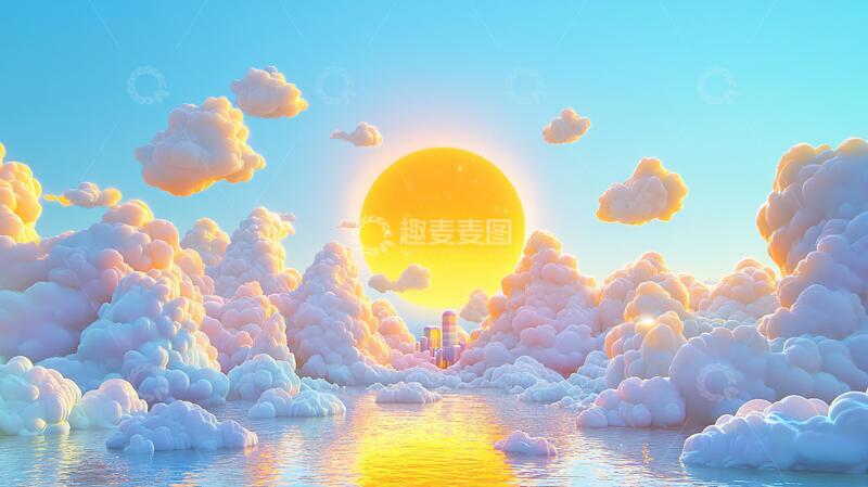 高清大图下载【趣麦麦图】云海悬浮小岛10