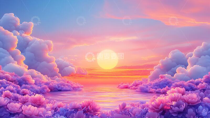 高清大图下载【趣麦麦图】唯美梦幻花田场景75