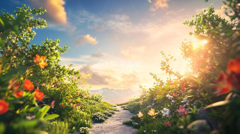 高清大图下载【趣麦麦图】唯美梦幻花田场景76