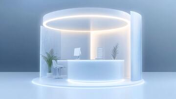 圆形接待台前台圆形弧形2