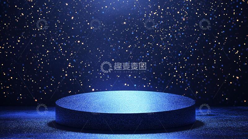 高清大图下载【趣麦麦图】蓝色舞台展示背景3