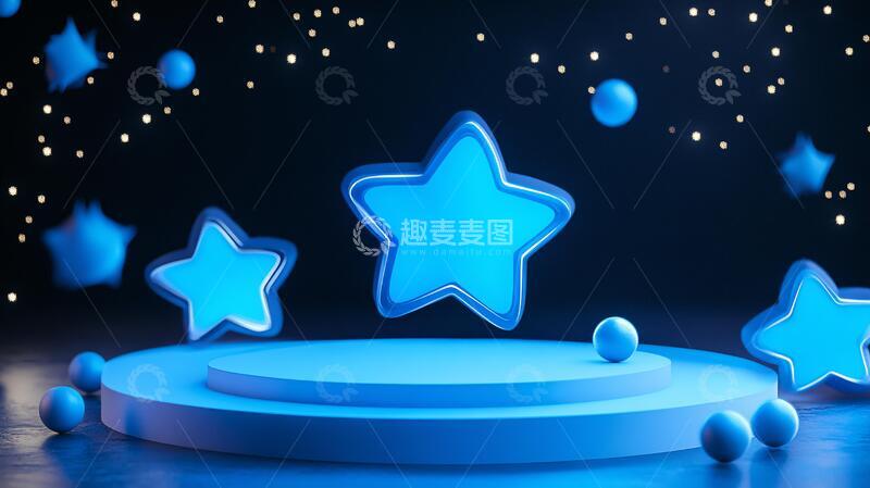 蓝色梦幻主题舞台