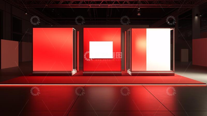 红黑展台展会红色展台