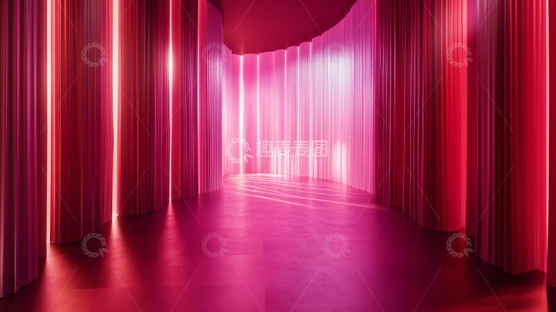 高清大图下载【趣麦麦图】简约秀场粉色舞台背景1