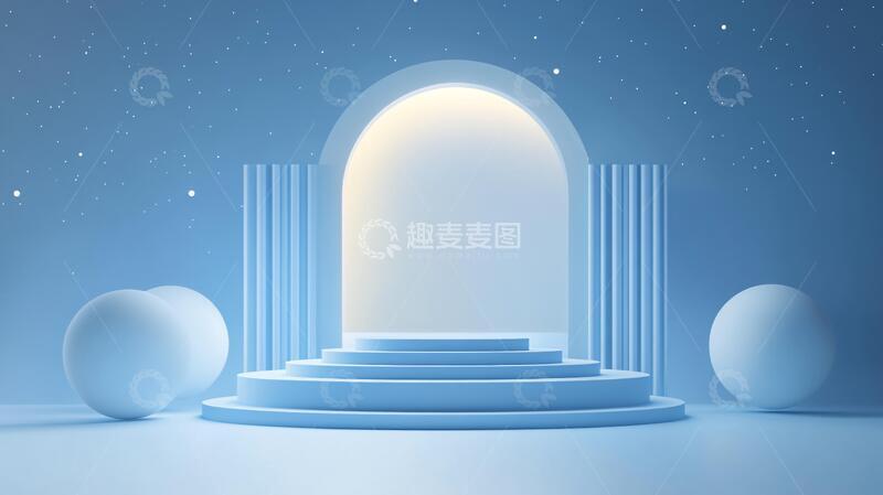 高清大图下载【趣麦麦图】简约秀场舞台场景产品1