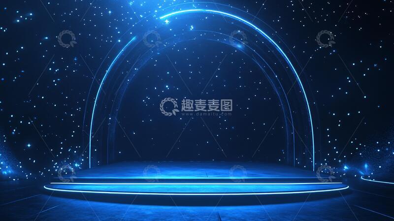 高清大图下载【趣麦麦图】蓝色科技舞台3
