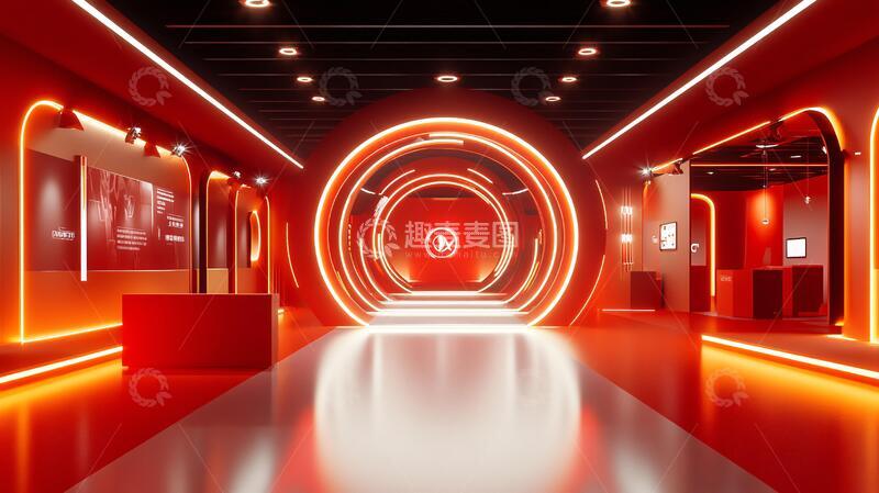 电竞展示厅科技展厅红色