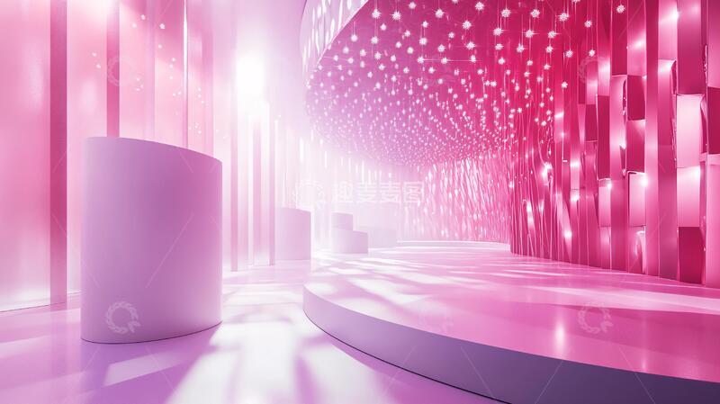 简约秀场粉色舞台背景