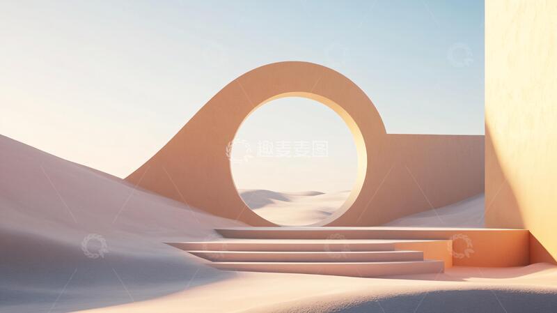 高清大图下载【趣麦麦图】简约秀场场景拱门主义