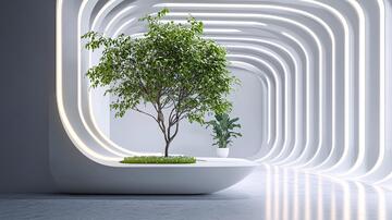 简约秀场大树生态艺术