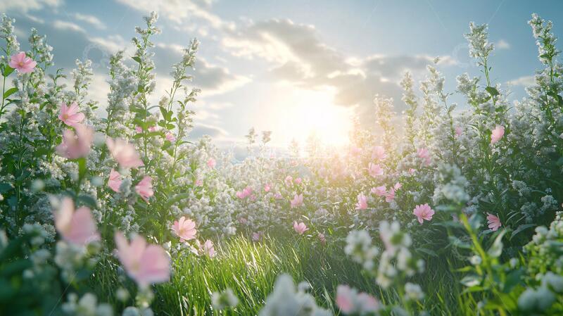 高清大图下载【趣麦麦图】唯美梦幻花田场景74