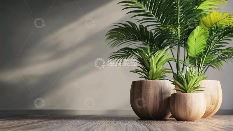 高清大图下载【趣麦麦图】两盆植物盆栽植物花盆