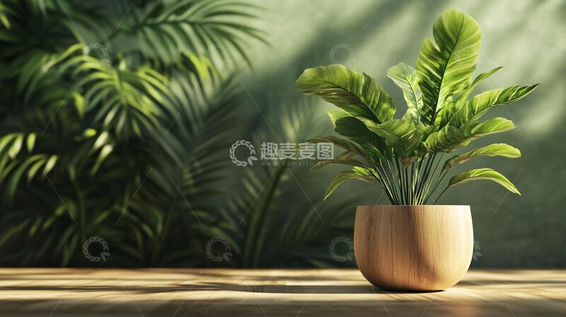 高清大图下载【趣麦麦图】桌面绿色盆栽