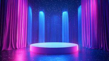 粉蓝舞台舞台背景粉色