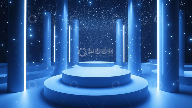高清大图下载【趣麦麦图】蓝色科技舞台2