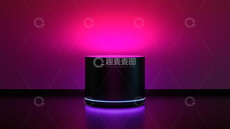 高清大图下载【趣麦麦图】霓虹灯展台平台粉色产品