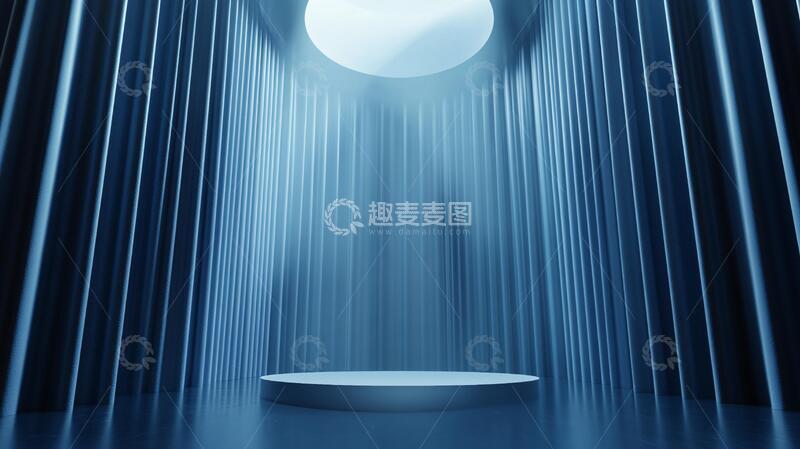 高清大图下载【趣麦麦图】蓝色舞台展示背景2