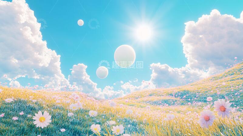 高清大图下载【趣麦麦图】唯美梦幻花田场景73