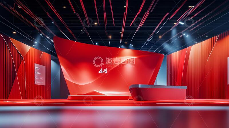 高清大图下载【趣麦麦图】品牌发布会红色