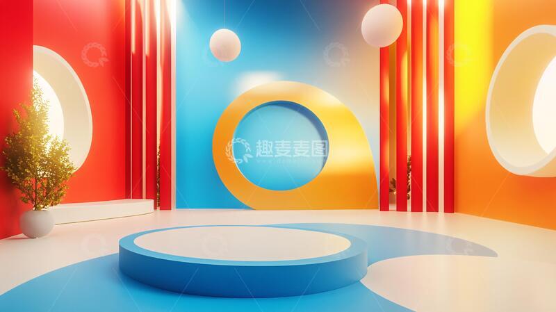 高清大图下载【趣麦麦图】简约秀场舞台产品场景