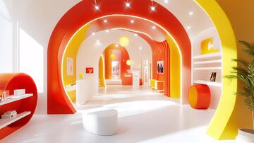 简约秀场体验展厅红色