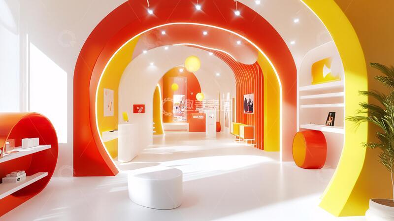 简约秀场体验展厅红色