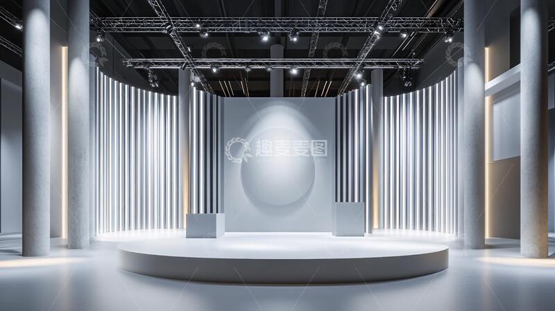 简约秀场舞台白色展厅