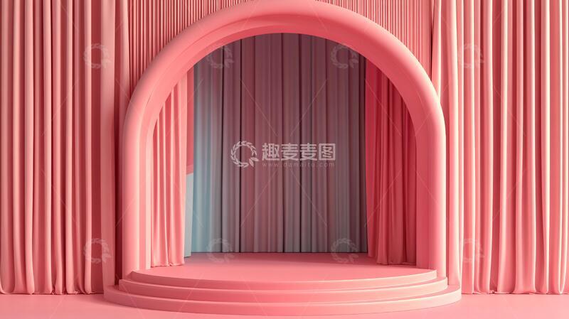 简约秀场粉色拱门舞台