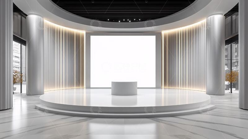 弧形前台展厅弧形圆形