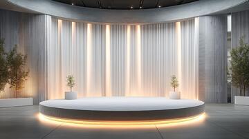 圆形接待台前台圆形弧形1