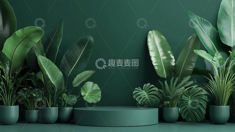 高清大图下载【趣麦麦图】绿植展台绿色植物壁纸