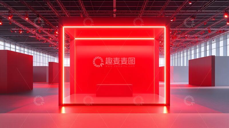 黑红展厅红色展厅场景