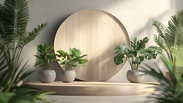 植物展台植物木质花盆