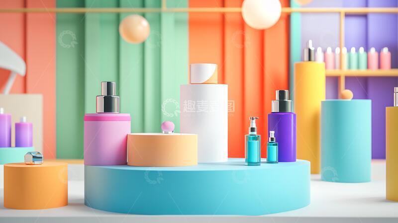 高清大图下载【趣麦麦图】化妆品展示背景