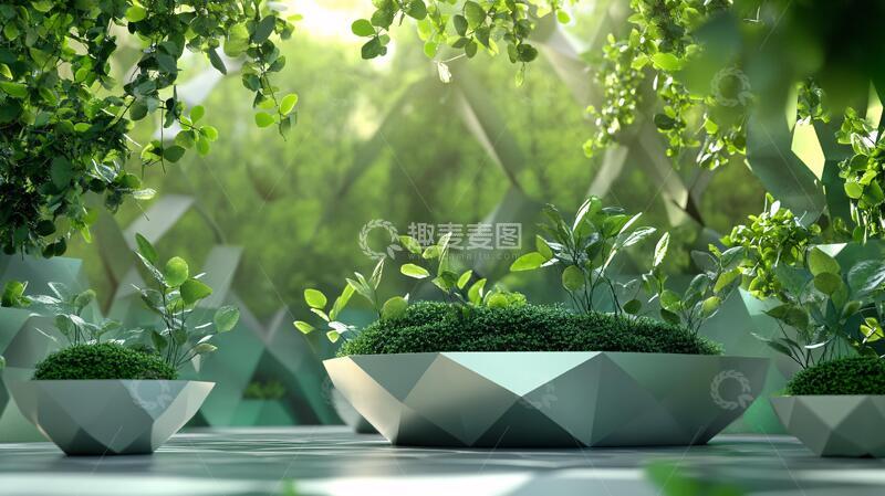高清大图下载【趣麦麦图】现代花池花盆绿色花池