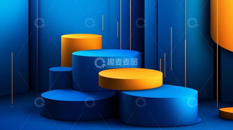 高清大图下载【趣麦麦图】炫彩渐变展台背景18