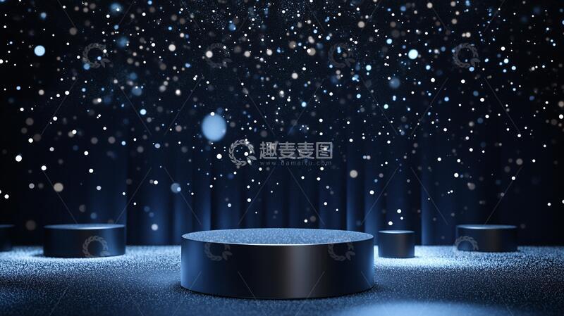 高清大图下载【趣麦麦图】黑色科技舞台背景1