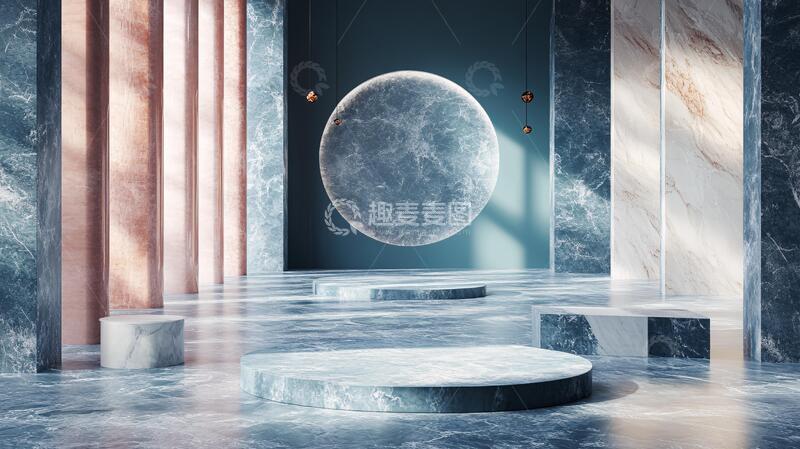 高清大图下载【趣麦麦图】大理石大厅舞台场景大厅