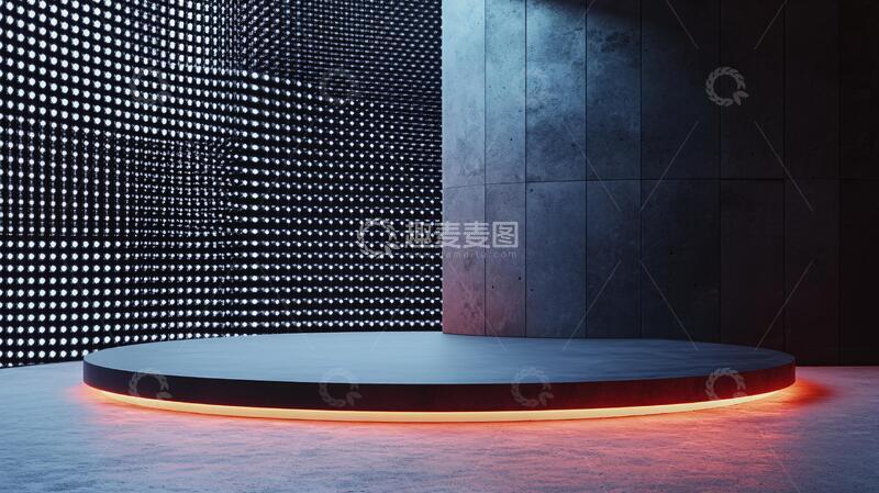 高清大图下载【趣麦麦图】环形灯饰墙圆形前台光影