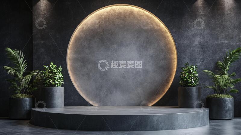 高清大图下载【趣麦麦图】圆形景墙圆形场景中式