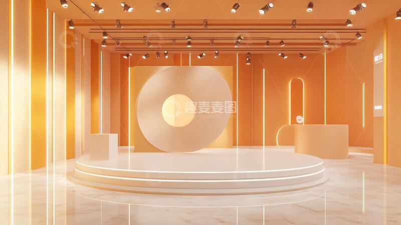 高清大图下载【趣麦麦图】简约秀场橙色舞台橘色
