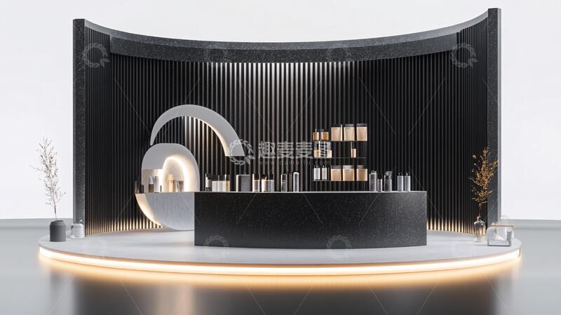 高清大图下载【趣麦麦图】咖色展台中式展位地产