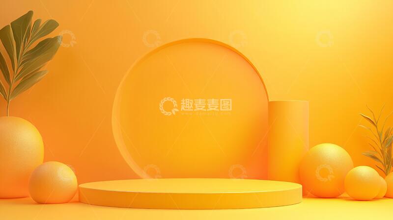 高清大图下载【趣麦麦图】简约秀场产品橙色场景