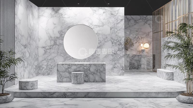 高清大图下载【趣麦麦图】灰色大理石纹留影区