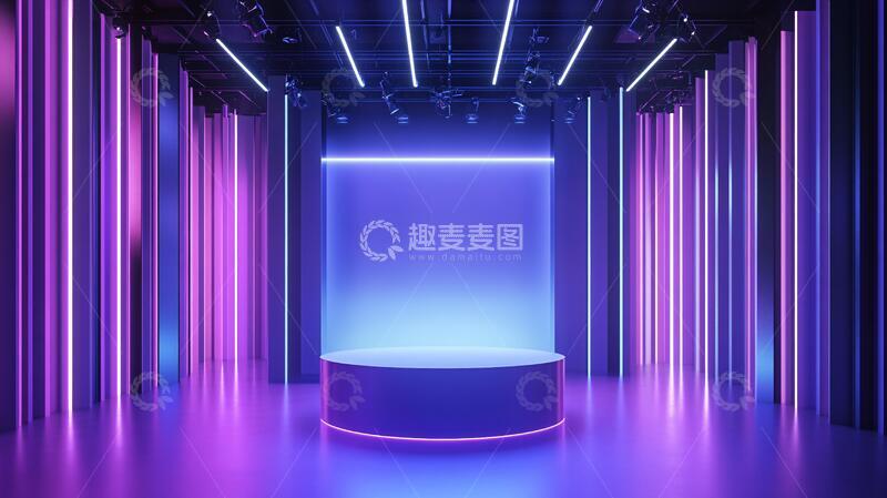 高清大图下载【趣麦麦图】简约秀场舞台粉色场景1