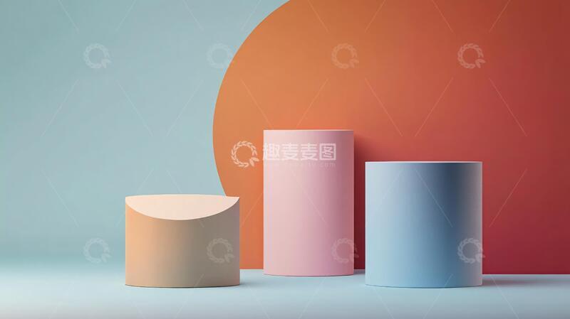 高清大图下载【趣麦麦图】圆柱体静物展台7