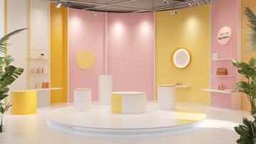 简约秀场潮流粉色场景