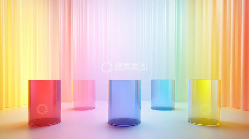 高清大图下载【趣麦麦图】炫彩渐变展台背景16