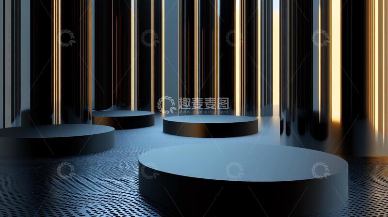 高清大图下载【趣麦麦图】光影平台圆形平台背景